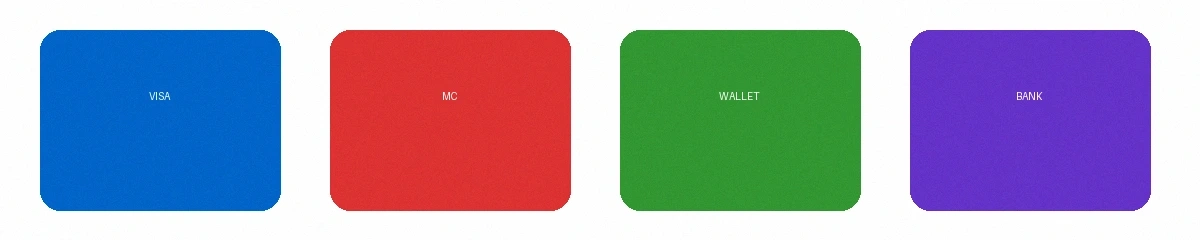 支持的支付方式图标包括信用卡借记卡电子钱包等